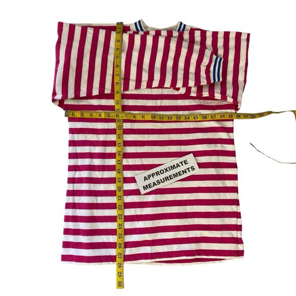 SK Sport Sweatshirt Womens Medium Vintage 1980s Pink Stripe Classic Hipster - Picture 3 of 16